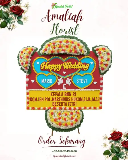 Papan Bunga Pernikahan Tanggungan